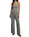 Perfectwhitetee Shane Wide Leg Waffle Pant In Heather Grey In Gray
