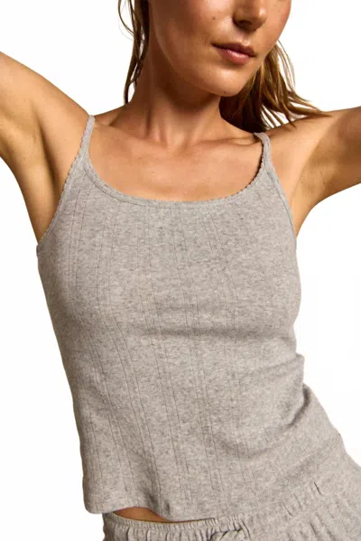 Perfectwhitetee Shannon Pointelle Cami In Heather Grey In Gray