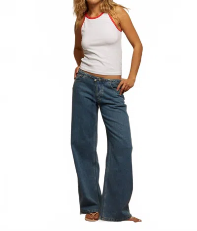 Perfectwhitetee Shea Athletic Colorblock Tank Top In White/poppy