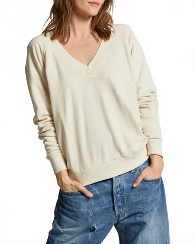 Perfectwhitetee Sinead Relaxed French Terry V-neck Sweatshirt In Sugar In Neutral
