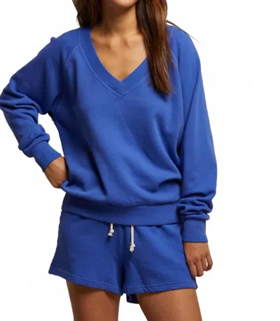 Perfectwhitetee Sinead V-neck Sweatshirt In Violet Blue
