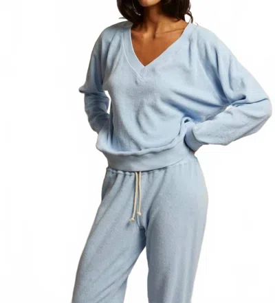Perfectwhitetee Sonny Loop Terry Sweatshirt In Sky Blue