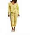 Perfectwhitetee Sonny Loop Terry V-neck Sweatshirt In Banana In Gold