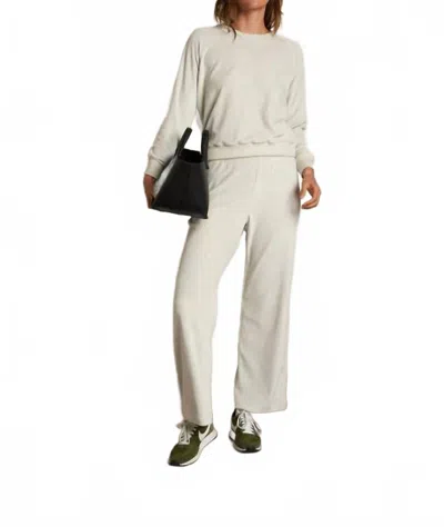 Perfectwhitetee Stella Velour Crewneck Sweatshirt In Oatmeal In White