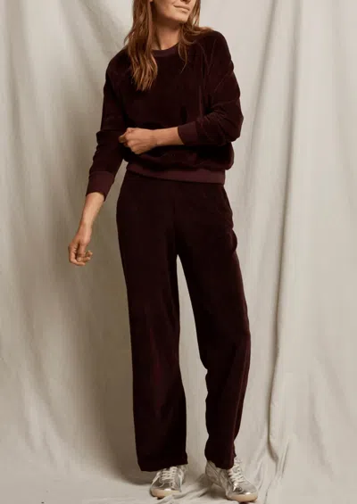 Perfectwhitetee Stella Velour Shrunken Raglan Sweatshirt In Blackberry In Multi