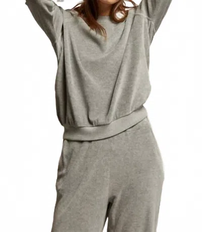 Perfectwhitetee Stella Velour Shrunken Sweatshirt In Heather Grey In Gray