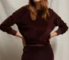 Perfectwhitetee Stella Velour Shrunken Raglan Sweatshirt In Blackberry In Multi