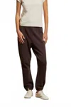 Perfectwhitetee Stevie Cotton Fleece Easy Sweatpant In Cocoa In Burgundy