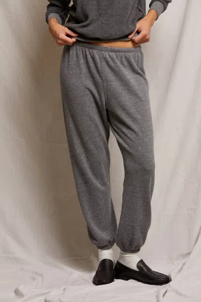 Perfectwhitetee Stevie Cotton Fleece Easy Sweatpant In Dark Heather Grey