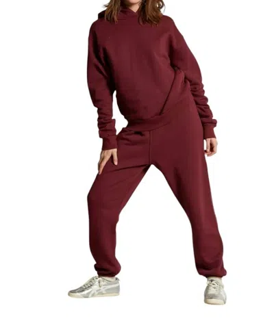 Perfectwhitetee Stevie Easy Sweatpant Jogger In Cranberry In Pink