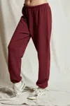 Perfectwhitetee Stevie Fleece Easy Sweatpant In Cranberry In Pink