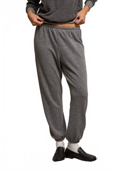 Perfectwhitetee Stevie Fleece Easy Sweatpants In Dark Heather Grey In Brown