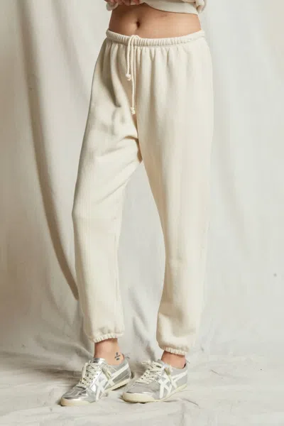 Perfectwhitetee Stevie Fleece Easy Sweatpants In Sugar In Neutral