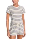 Perfectwhitetee Stripe Loop Terry Tee In White