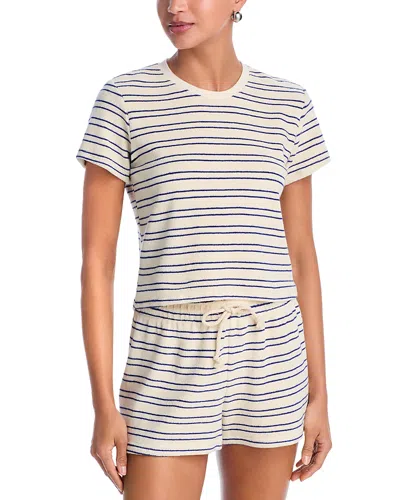 Perfectwhitetee Stripe Loop Terry Tee In White