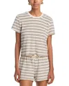 Perfectwhitetee Stripe Loop Terry Tee In White
