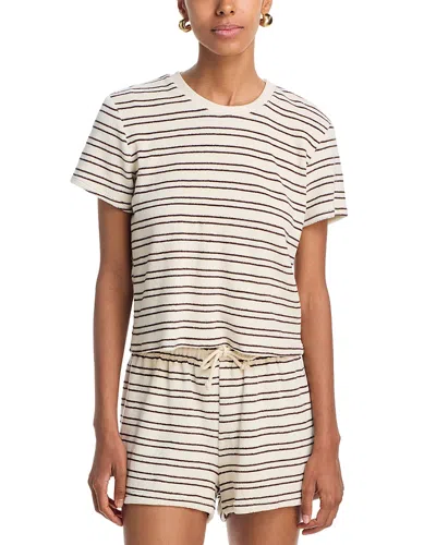 Perfectwhitetee Stripe Loop Terry Tee In White
