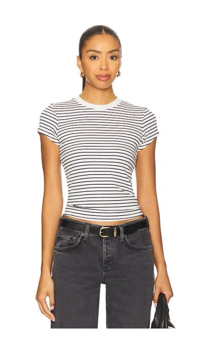 Perfectwhitetee Stripe Tee In Navy Stripe