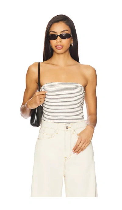 Perfectwhitetee Striped Tube Top In Blue
