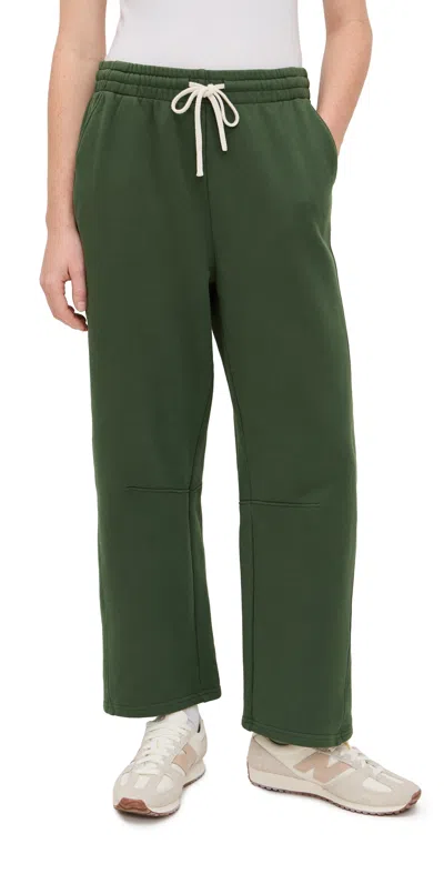 Perfectwhitetee Structured Fleece Barrel Pants Fern Green