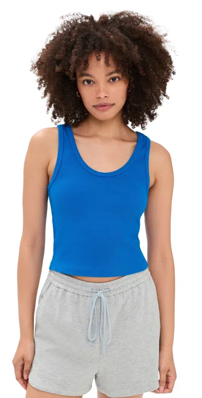 Perfectwhitetee Structured Rib Bra Friendly Tank Cobalt In Blue