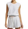 Perfectwhitetee Summer Loop Shorts In White In Grey