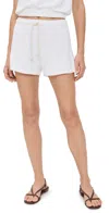Perfectwhitetee Romy Waffle Drawstring Short In White In White