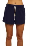 Perfectwhitetee Summer Loop Terry Sweat Shorts In Navy In Blue