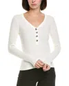 Perfectwhitetee Sweater Rib V-neck Henley In White
