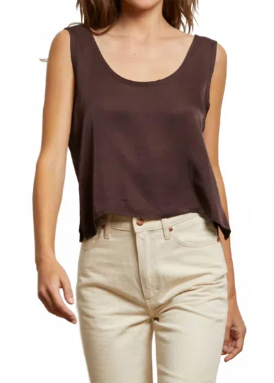 Perfectwhitetee Sylvie Scoop Neck Tank In Cocoa In Brown