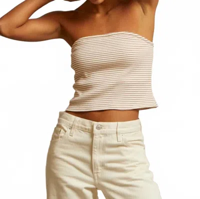 Perfectwhitetee Talula Tube Top In Red Stripe In Neutral