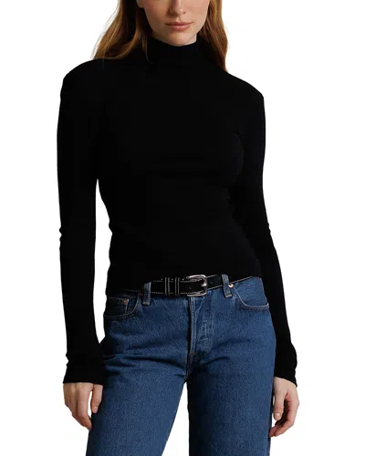 Perfectwhitetee Tati Micro Modal Cashmere Rib Turtleneck In Black