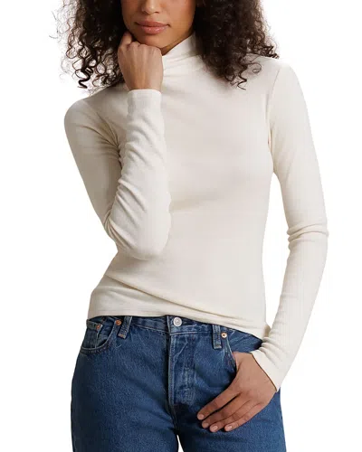 Perfectwhitetee Tati Micro Modal Cashmere Rib Turtleneck In Neutral