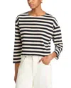 Perfectwhitetee Taylor Striped Top In Black/natural Stripe