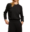 Perfectwhitetee The Blair Travel Fitted Raglan Sweatshirt In True Black In Black