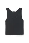 Perfectwhitetee Structured Rib Bra Friendly Tank True Black In Black