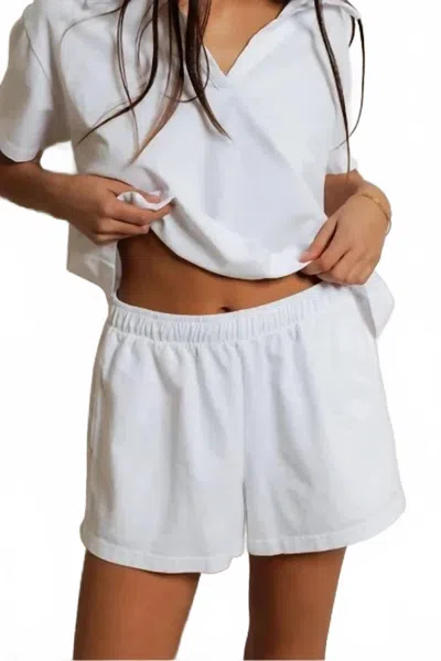 Perfectwhitetee Liz Tennessee Jersey Pull On Short In White