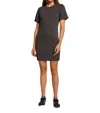 Perfectwhitetee Tiegan Short Sleeve Dress In Vintage Black In Black