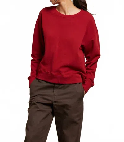 Perfectwhitetee Tyler French Terry Pullover Sweatshirt In Maple In Brown