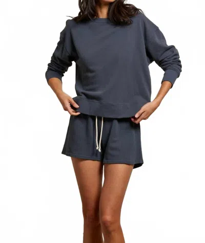 Perfectwhitetee Tyler French Terry Pullover Sweatshirt In Night In Blue