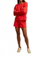 Perfectwhitetee Tyler French Terry Pullover Sweatshirt In Poppy Red In Red