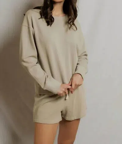 Perfectwhitetee Tyler Soft French Terry Pullover In Driftwood In Neutral