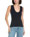 Perfectwhitetee U-neck Ribbed Tank In Blue