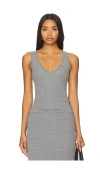 Perfectwhitetee Khara Tank Top In Heather Grey