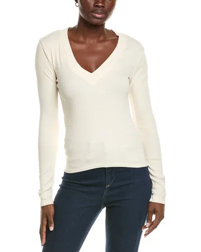 Perfectwhitetee V-neck Rib T-shirt In Multi