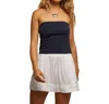 Perfectwhitetee Vera Tube Top In Navy In Blue