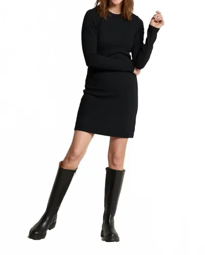 Perfectwhitetee Victoria Luxe Rib Mini Dress In Black
