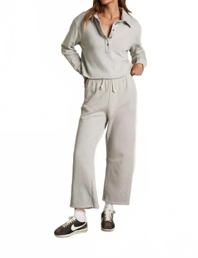 Perfectwhitetee Vinny Collared Sweatshirt In Silver In Gray
