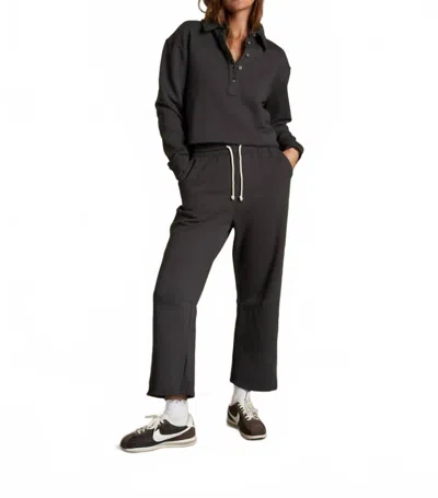 Perfectwhitetee Vinny Fleece Collared Sweatshirt In Charcoal In Gray