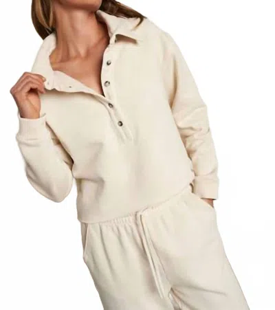 Perfectwhitetee Vinny Fleece Henley Sweatshirt In Sugar In Multi